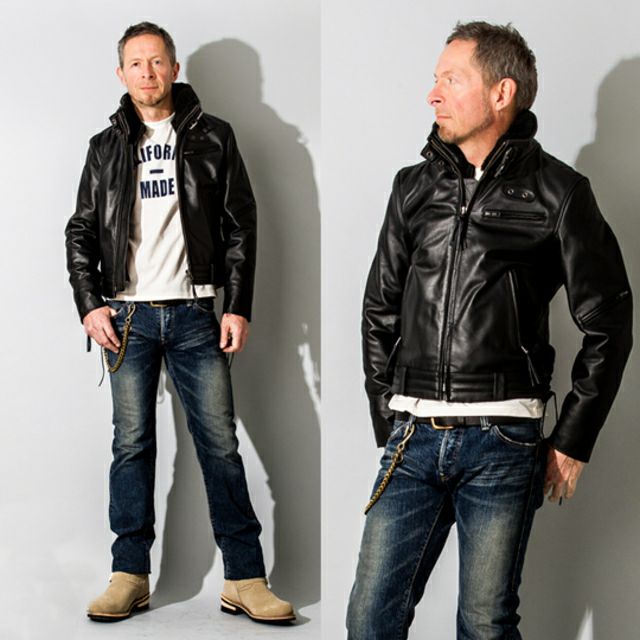 Liugoo Leathers 本革 高機能防寒仕様襟ボアハイネックシングル 