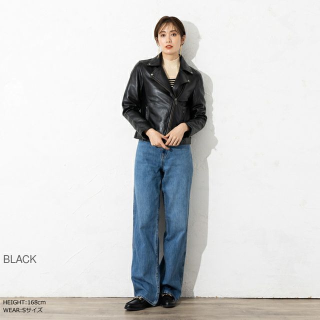 LIUGOO 本革 ダブルライダースジャケット レディース リューグー 
