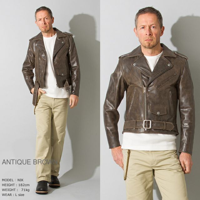 Liugoo Leathers 本革 ダブルライダースジャケット メンズ リューグー 