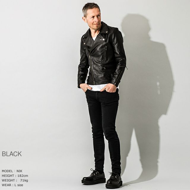 Liugoo Leathers 本革 UKダブルライダースジャケット メンズ 