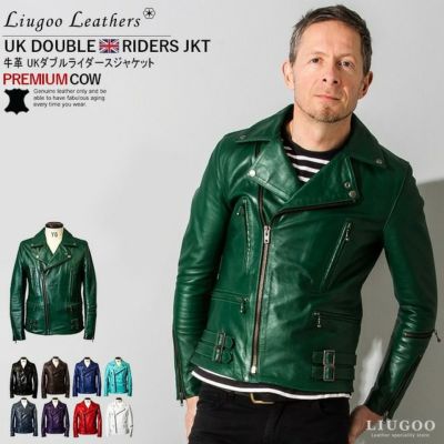 Liugoo Leathers 本革 UKダブルライダースジャケット メンズ