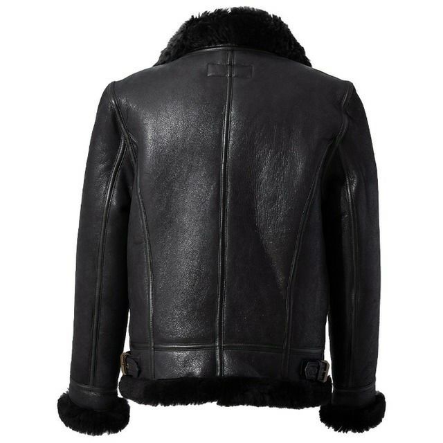 Liugoo Leathers 本革 B-3タイプライダース ムートンジャケット メンズ