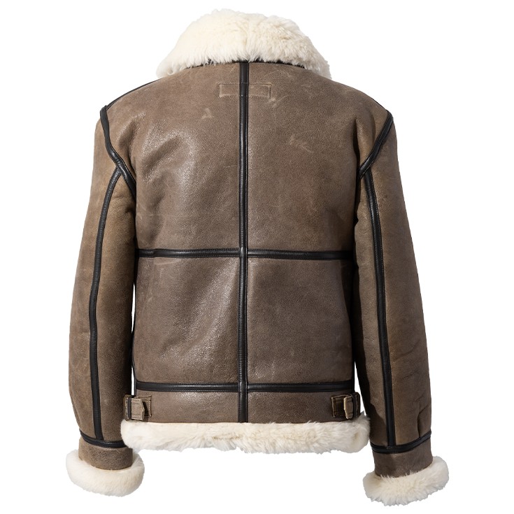 Liugoo Leathers 本革 B-3フライトジャケット ムートンジャケット 