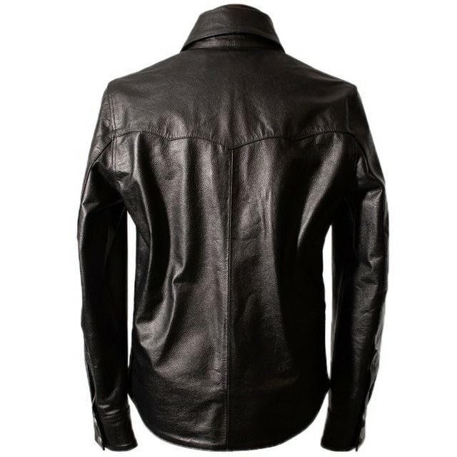Liugoo Leathers 本革 レザーウエスタンシャツ メンズ