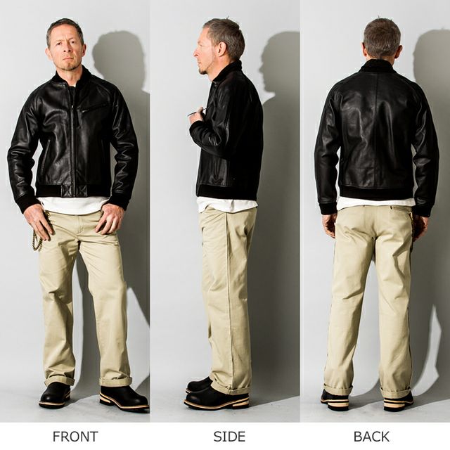 Liugoo Leathers 本革 レザ-バイカースタジャン メンズ