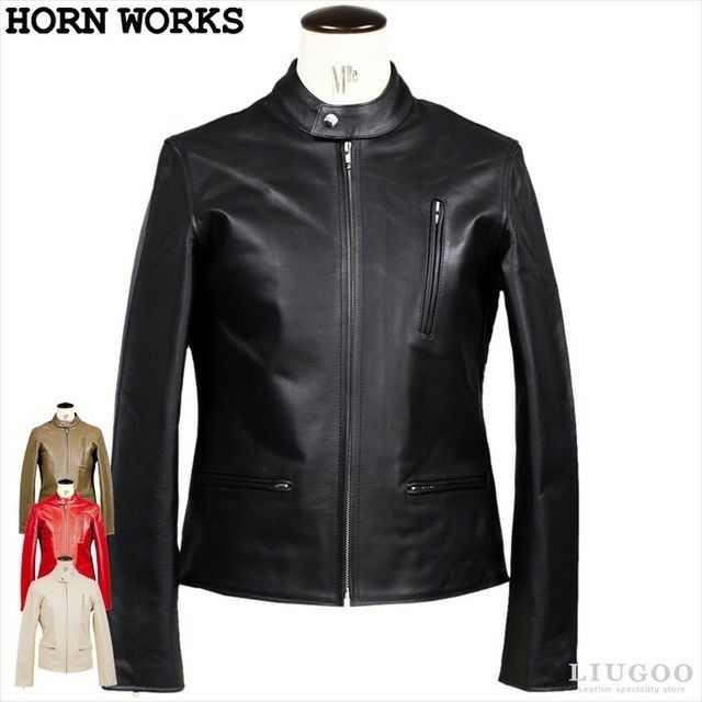 Horn Works 本革 シングルライダースジャケット レディース