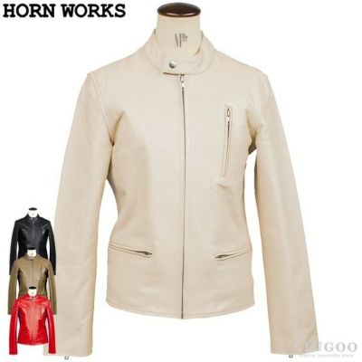 Horn Works 本革 シングルライダースジャケット レディース