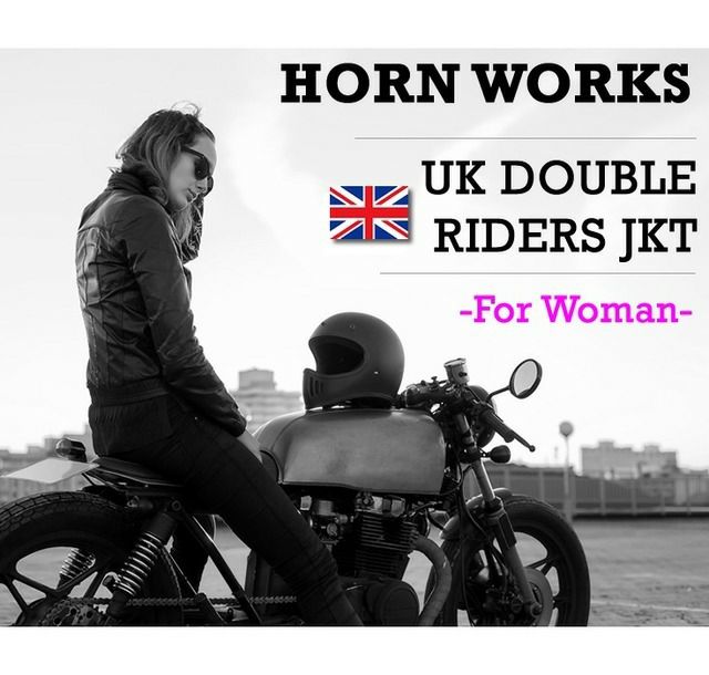 HORN WORKSバイクレザージャケット❗️ Horn Works 本革 UKダブルライダースジャケット レディース ホーン