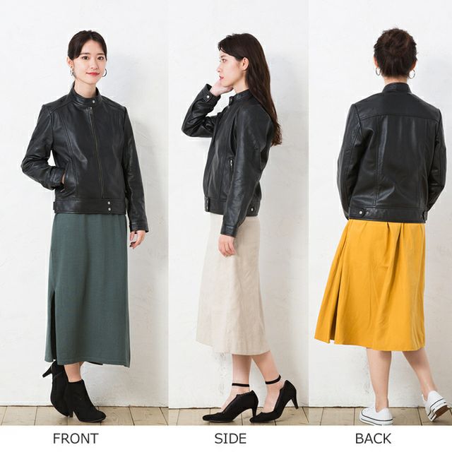 LIUGOO ZERO WASTE 本革 シングルライダースジャケット