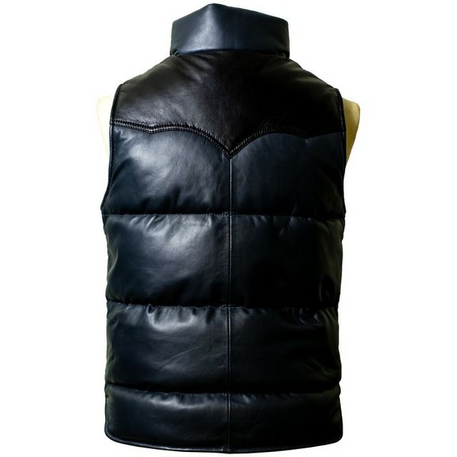 LIUGOO 本革 レザーダウンベスト メンズ リューグー VST05A レザー