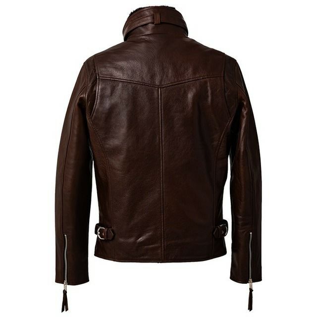 Liugoo Leathers 本革 WING-NECK シングルライダースジャケット メンズ