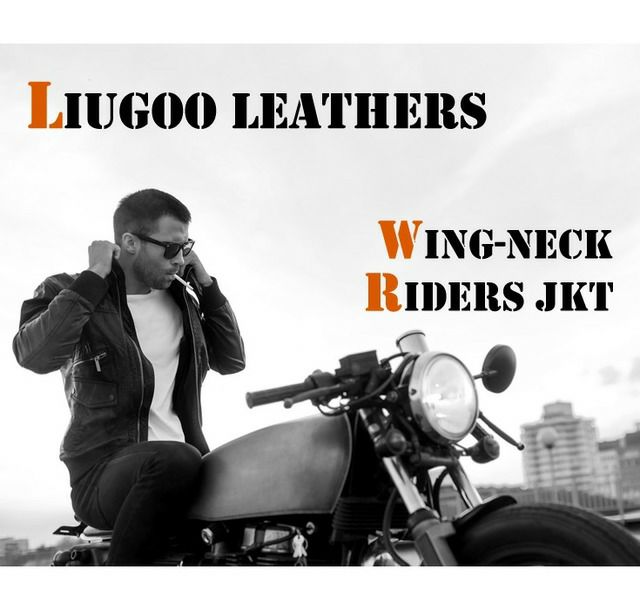 Liugoo Leathers 本革 襟ボアハイネックシングルライダースジャケット