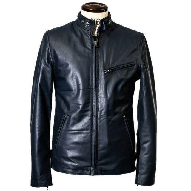 Liugoo Leathers 本革 シングルライダースジャケット メンズ