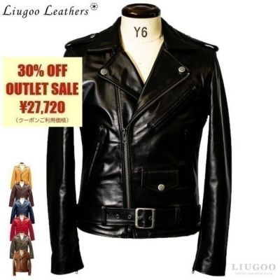 Liugoo Leathers 本革 WING-NECK シングルライダースジャケット