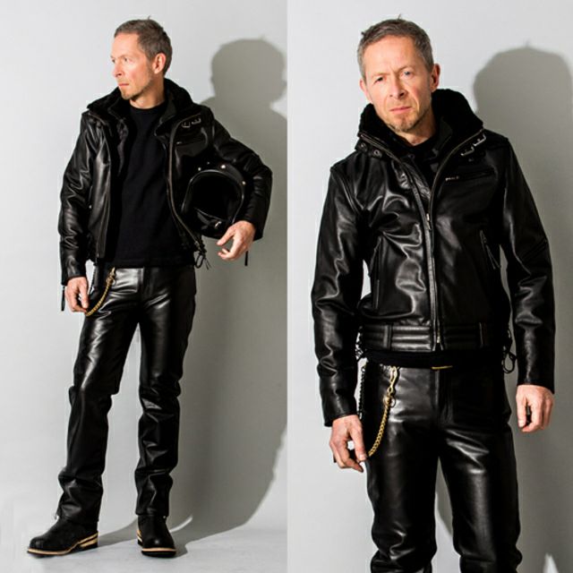 Liugoo Leathers 本革 高機能防寒仕様襟ボアハイネックシングル