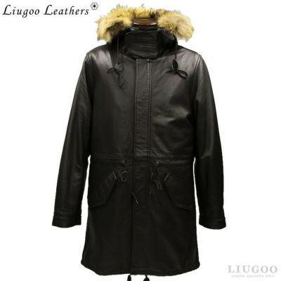 Liugoo Leathers 本革 レザーM-51モッズコート メンズ リューグー