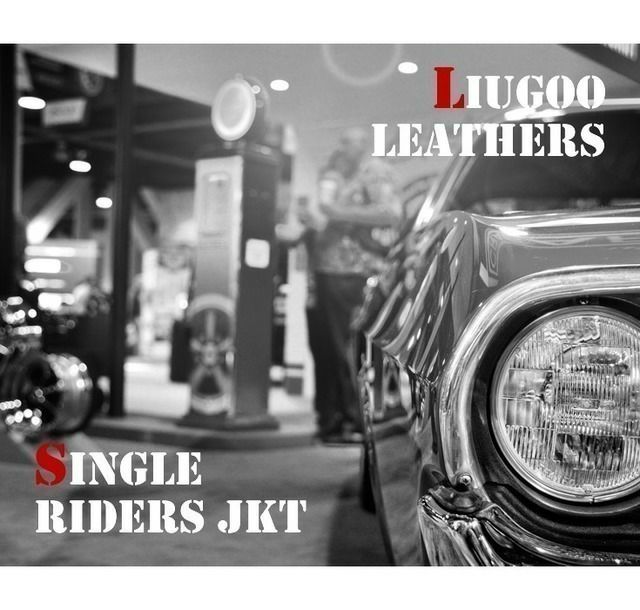 Liugoo Leathers 本革 シングルライダースジャケット メンズ