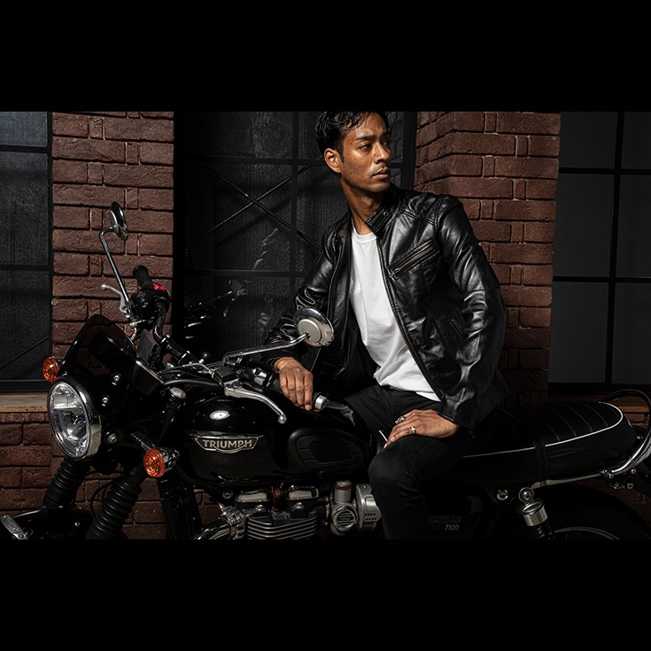 Liugoo Leathers 本革 シングルライダースジャケット メンズ 