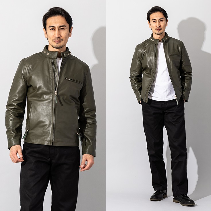 Horn Works 本革 シングルライダースジャケット メンズ ホーンワークス 