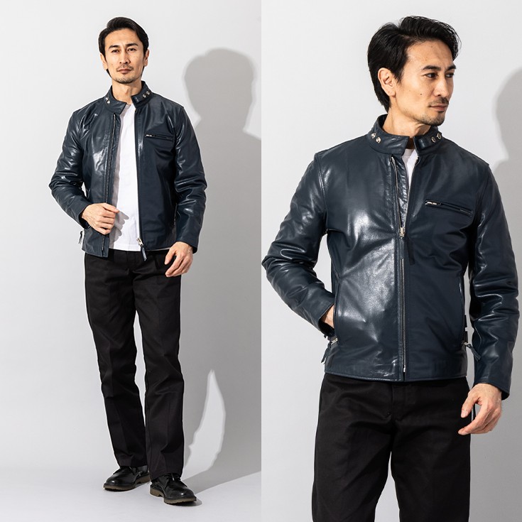 Horn Works 本革 シングルライダースジャケット メンズ ホーンワークス 