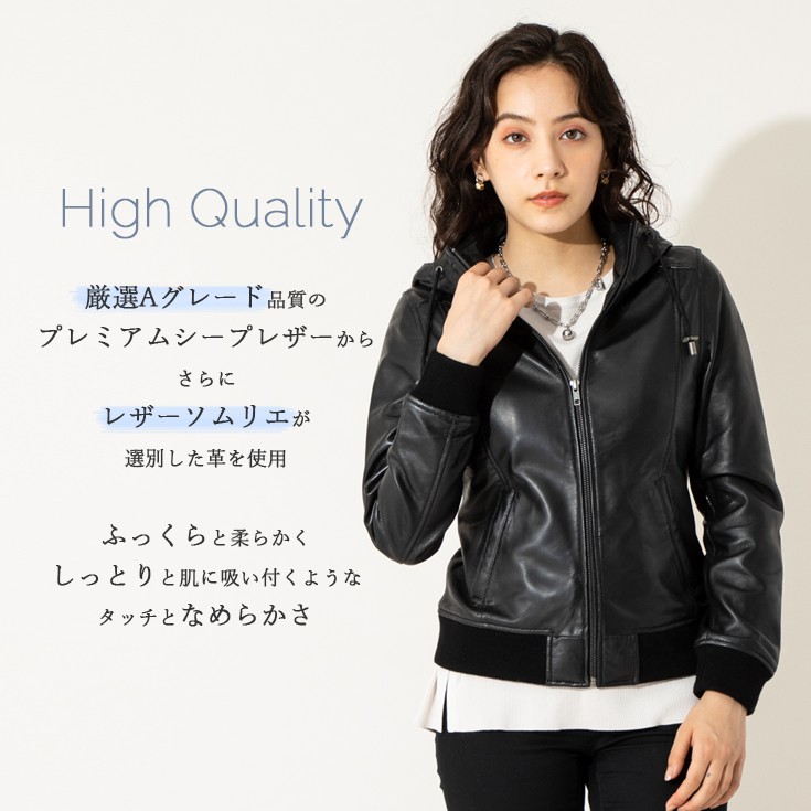 レザーパーカー 革ジャン レザージャケット L 新品未使用（56design 