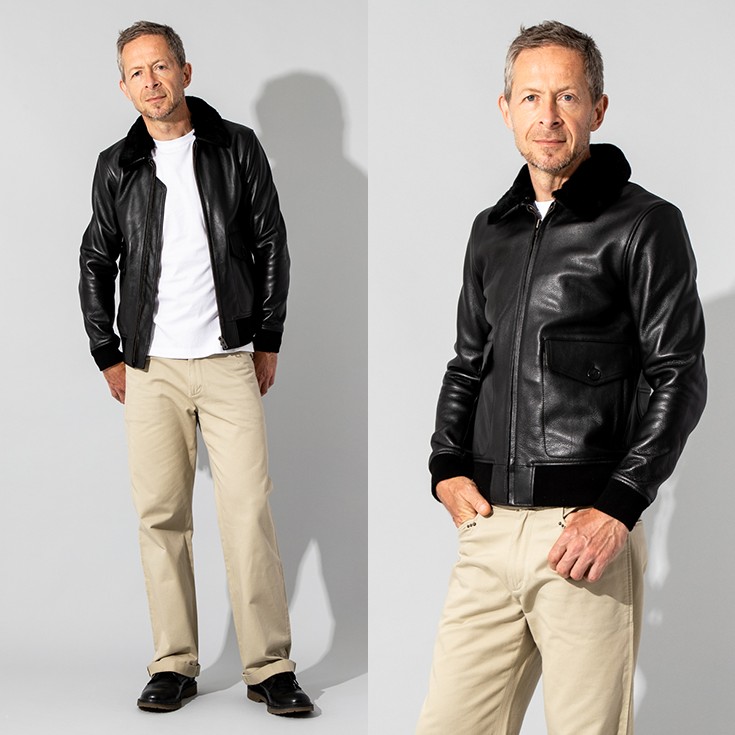 Liugoo Leathers 本革 G-1フライトジャケット メンズ リューグー  
