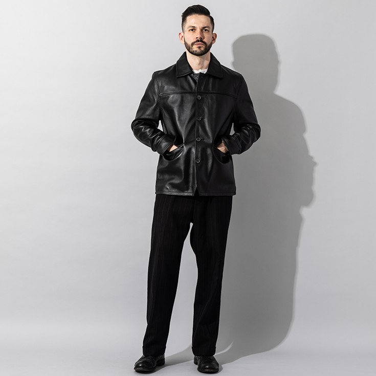 Liugoo Leathers 本革 カーコート メンズ リューグーレザーズ COT06C  