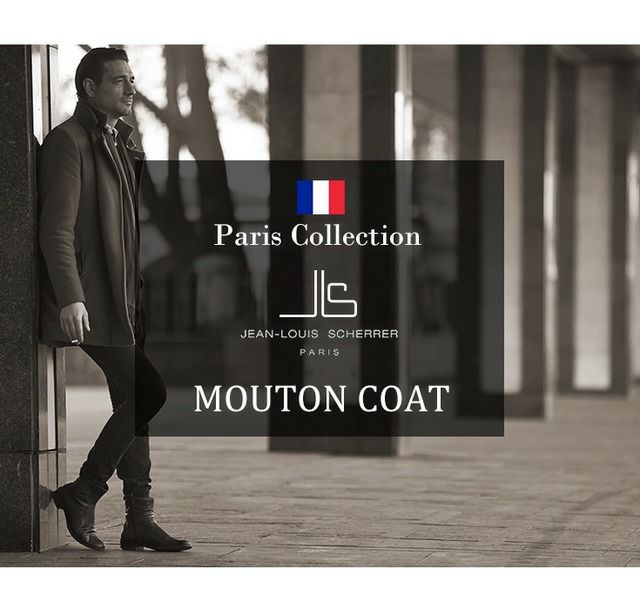 JEAN-LOUIS SCHERRER 本革 ムートンコート メンズ ジャン=ルイ 