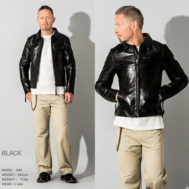 Liugoo Leathers 本革 トラッカージャケット メンズ リューグー