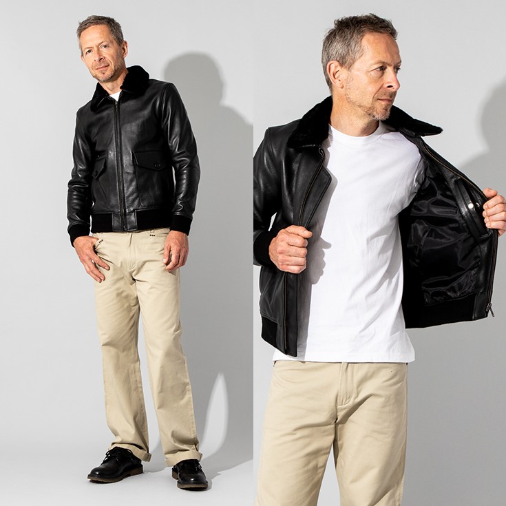 Liugoo Leathers 本革 G-1フライトジャケット メンズ リューグー 
