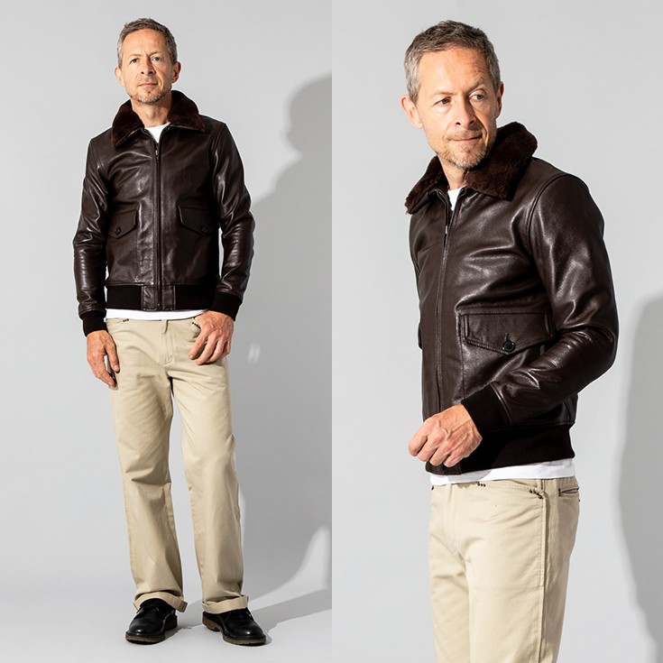 Liugoo Leathers 本革 G-1フライトジャケット メンズ リューグー 