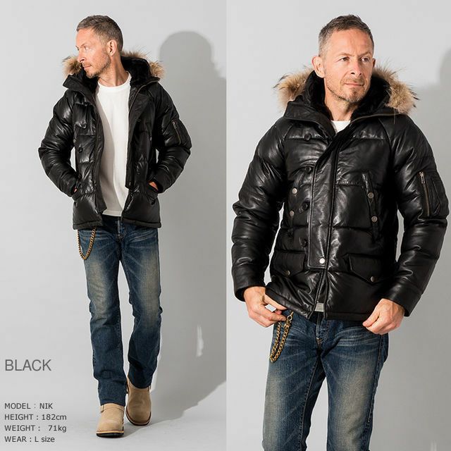 Liugoo Leathers 本革 N-3Bフライトジャケット レザーダウンジャケット