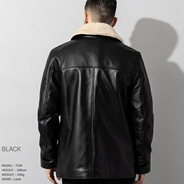 Liugoo Leathers 本革 ボアワークコート メンズ リューグー