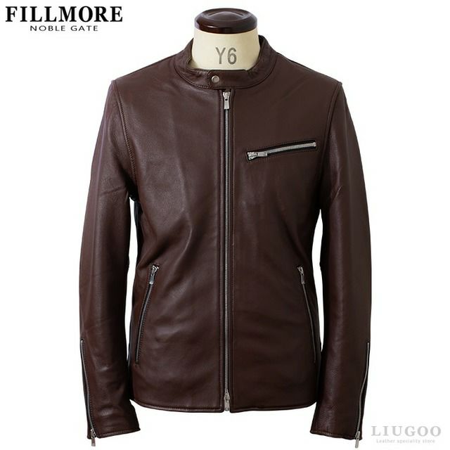 FILLMORE 本革 ディアスキンシングルライダースジャケット メンズ