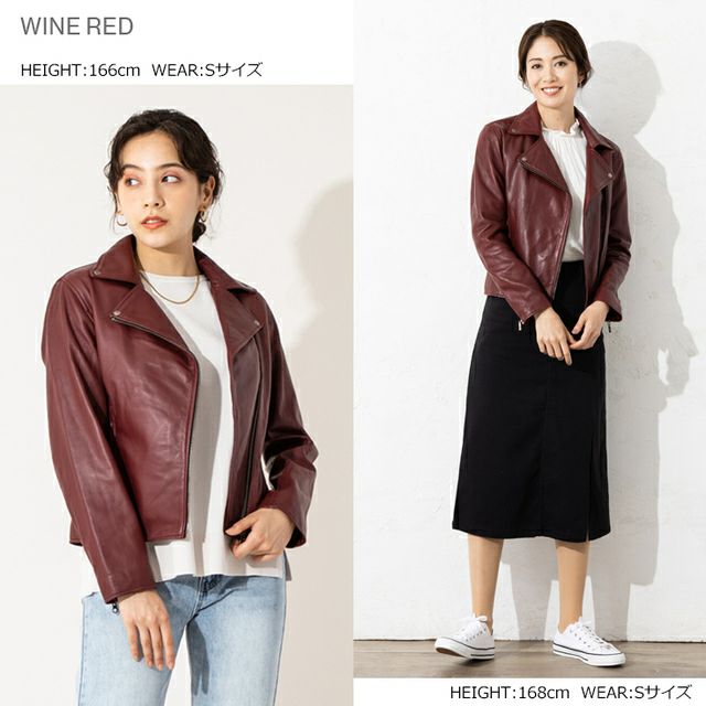 LIUGOO 本革 ダブルライダースジャケット レディース リューグー