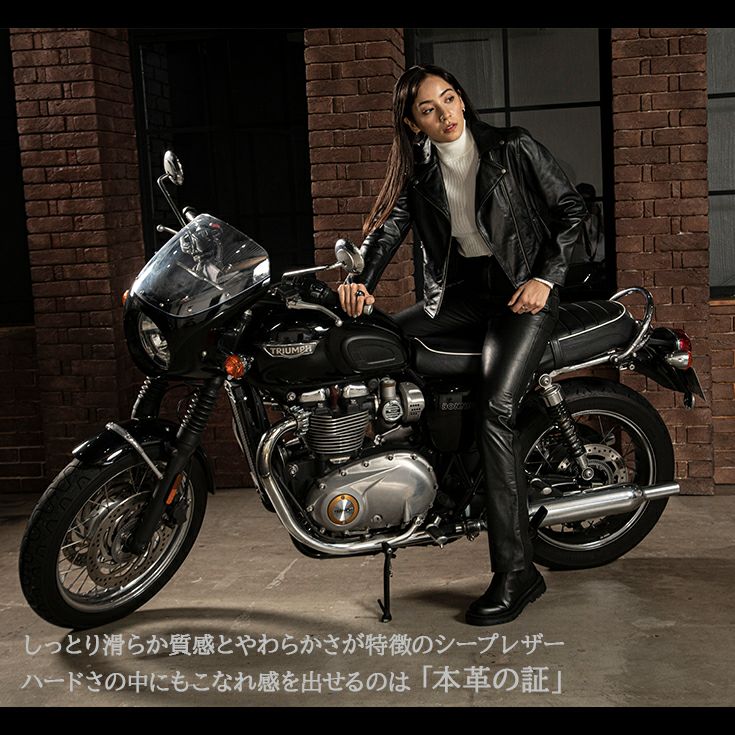 LIUGOO 本革 ダブルライダースジャケット レディース リューグー 