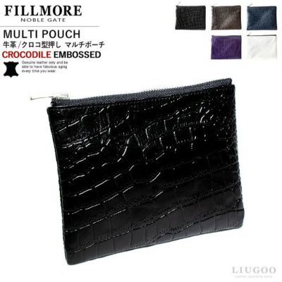 FILLMORE 本革 クロコダイルマルチポーチ 男女兼用 フィルモア BAG04A ...