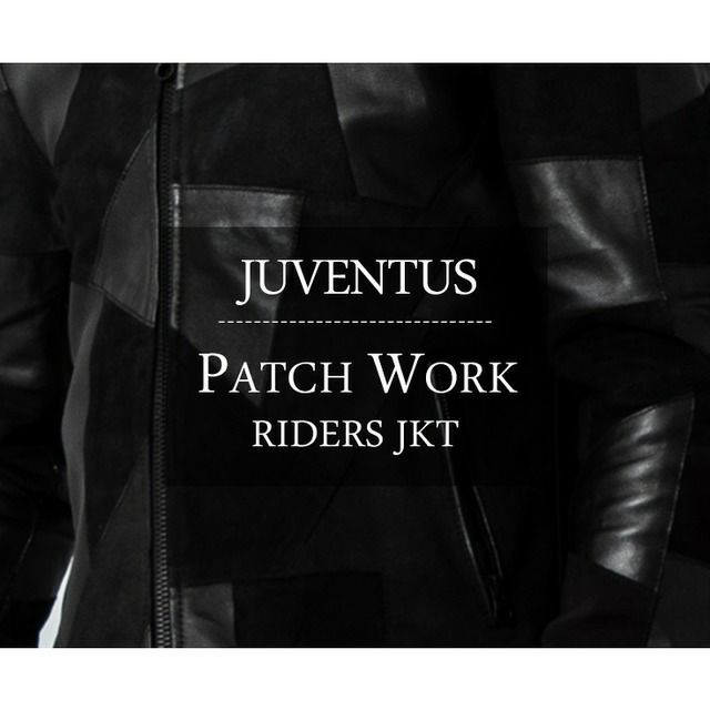 JUVENTUS 本革 パッチワークライダースジャケット メンズ