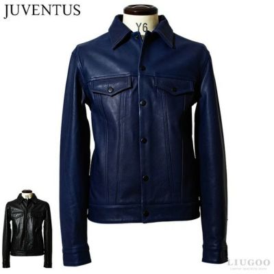 JUVENTUS 本革 パッチワークライダースジャケット メンズ