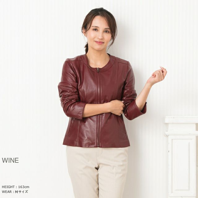 JEAN-LOUIS SCHERRER 本革 ノーカラーシングルライダース