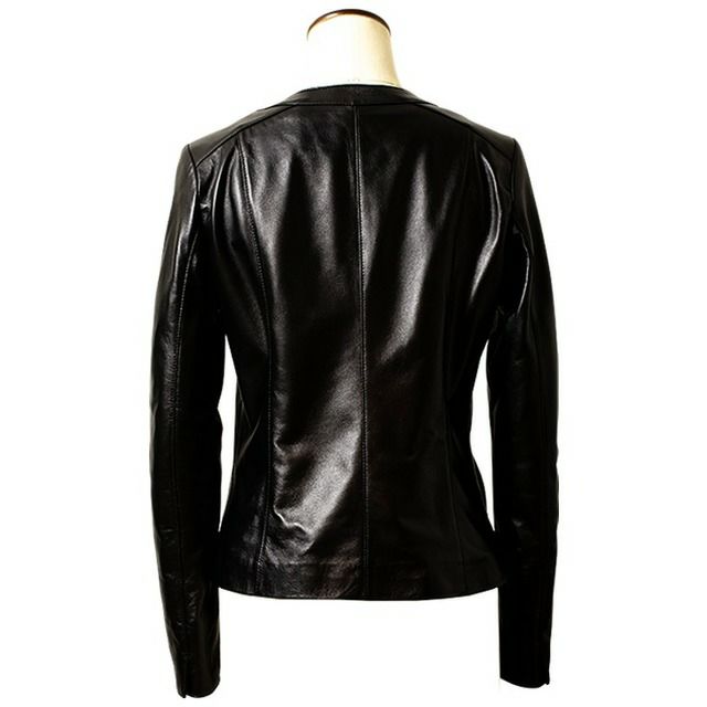 JEAN-LOUIS SCHERRER 本革 ノーカラーシングルライダース