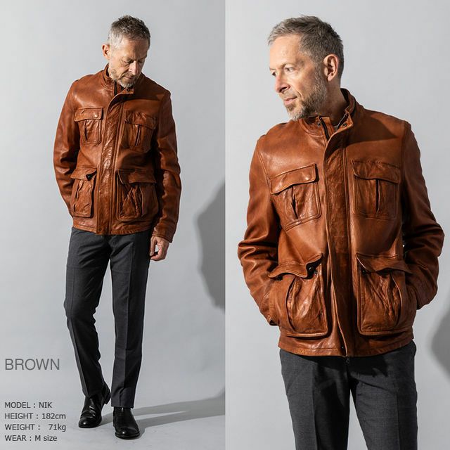 Liugoo Leathers 本革 フルベジ ビンテージ仕上げ M-65タイプ