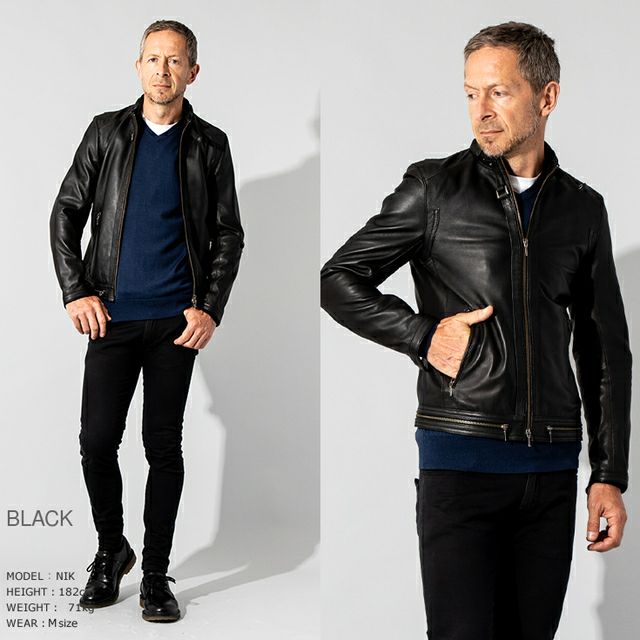 Liugoo Leathers シングルライダース　革ジャン ラムレザー Liugoo Leathers LIUGOO 本革 シングルライダースジャケット