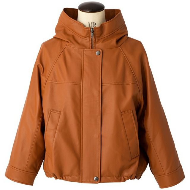 JEAN-LOUIS SCHERRER 本革 ラム羊革バルーンパーカー レディース