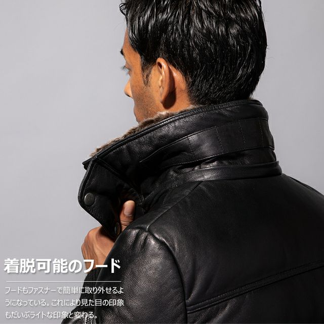 TUENT 本革 レザージャケット メンズ 毛皮｜ファッション