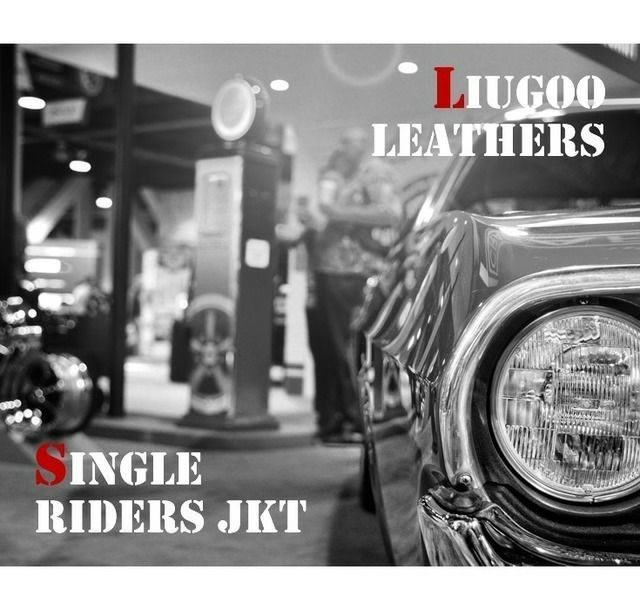 Liugoo Leathers 本革 シングルライダースジャケット メンズ