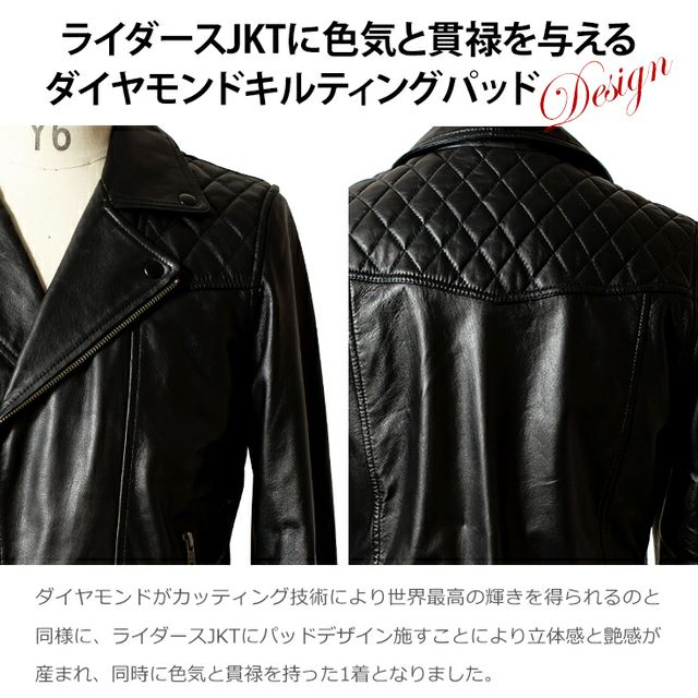 Liugoo Leathers 本革 パッドダブルライダースジャケット メンズ