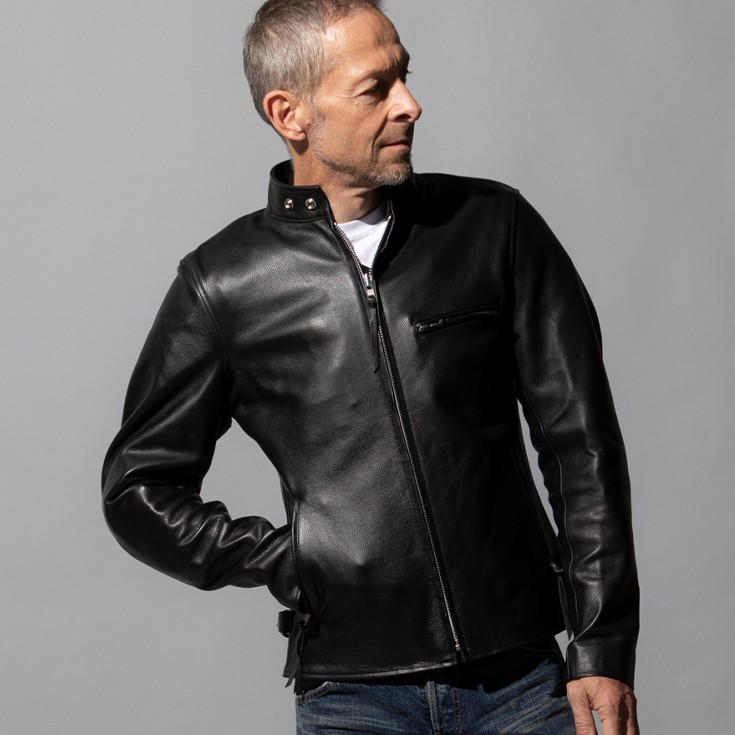 Liugoo Leathers 本革 プロテクター付シングルライダースジャケット 