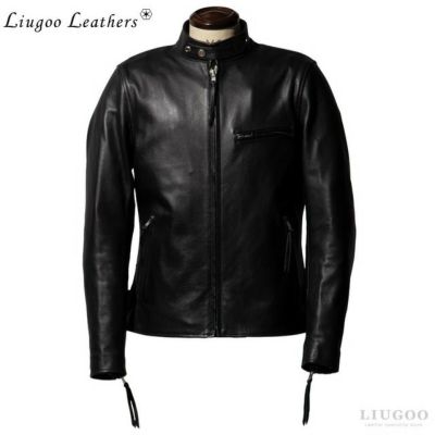 Liugoo Leathers 本革 プロテクター付シングルライダースジャケット ...