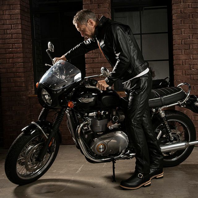 Liugoo Leathers 本革 プロテクター付レザーパンツ メンズ リューグー 